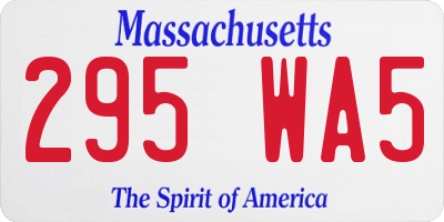 MA license plate 295WA5