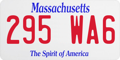 MA license plate 295WA6