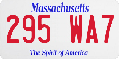 MA license plate 295WA7