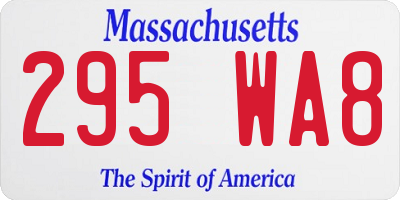 MA license plate 295WA8
