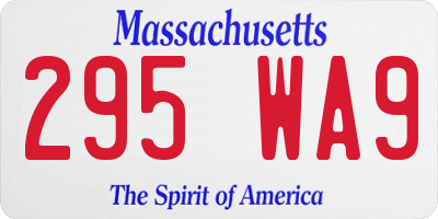 MA license plate 295WA9