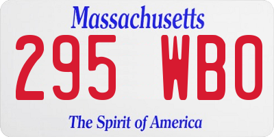 MA license plate 295WB0