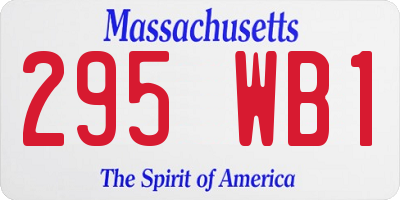 MA license plate 295WB1