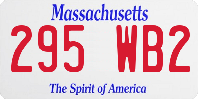 MA license plate 295WB2
