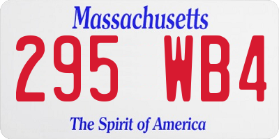 MA license plate 295WB4