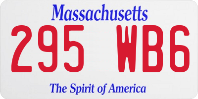 MA license plate 295WB6