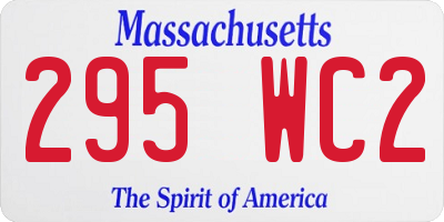 MA license plate 295WC2