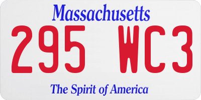 MA license plate 295WC3
