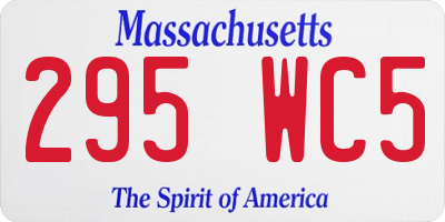 MA license plate 295WC5