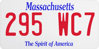 MA license plate 295WC7