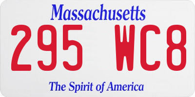 MA license plate 295WC8