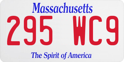 MA license plate 295WC9
