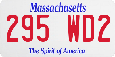 MA license plate 295WD2