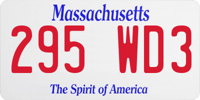 MA license plate 295WD3