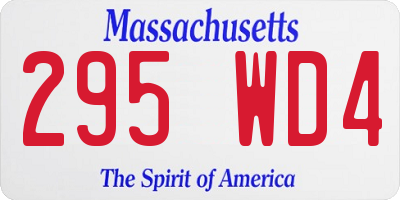 MA license plate 295WD4
