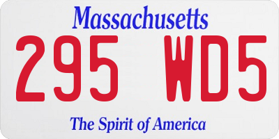 MA license plate 295WD5