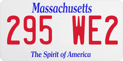 MA license plate 295WE2
