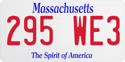 MA license plate 295WE3