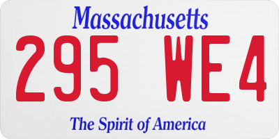 MA license plate 295WE4