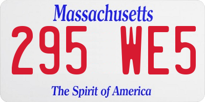 MA license plate 295WE5