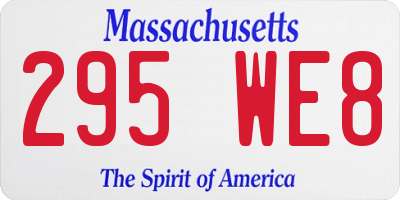 MA license plate 295WE8