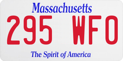 MA license plate 295WF0