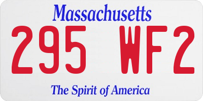 MA license plate 295WF2
