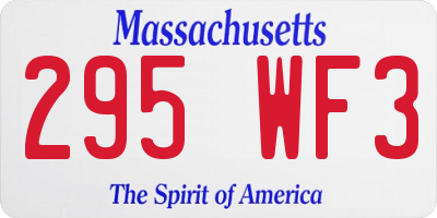 MA license plate 295WF3