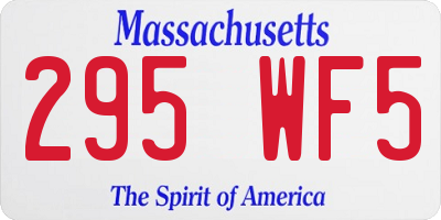 MA license plate 295WF5