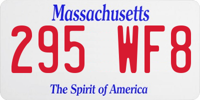 MA license plate 295WF8