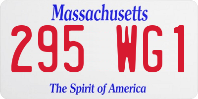 MA license plate 295WG1