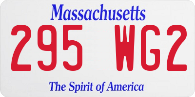 MA license plate 295WG2