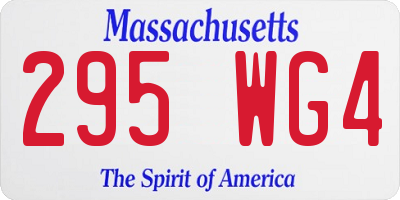 MA license plate 295WG4