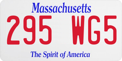 MA license plate 295WG5