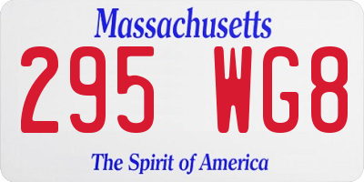 MA license plate 295WG8