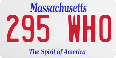 MA license plate 295WH0