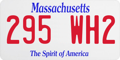 MA license plate 295WH2