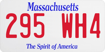 MA license plate 295WH4