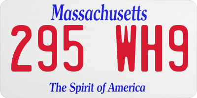 MA license plate 295WH9