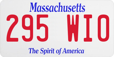 MA license plate 295WI0