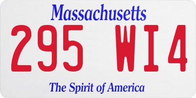 MA license plate 295WI4