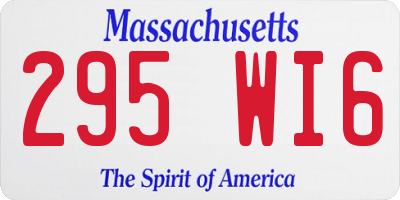 MA license plate 295WI6