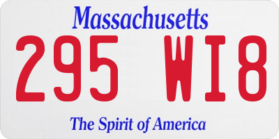 MA license plate 295WI8