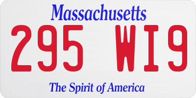 MA license plate 295WI9