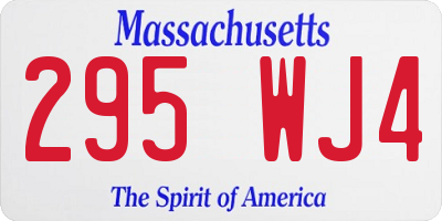 MA license plate 295WJ4