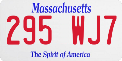 MA license plate 295WJ7