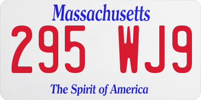 MA license plate 295WJ9