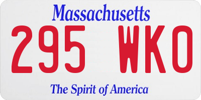 MA license plate 295WK0