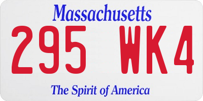 MA license plate 295WK4