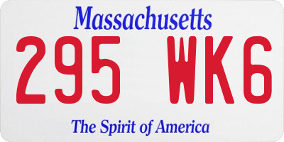 MA license plate 295WK6